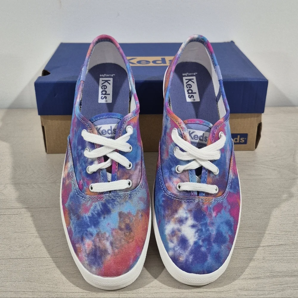 Keds Champion Canvas Sneakers Size 7 BNWT | Tie Dye Casual Shoes - Picture 2 of 5